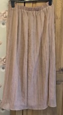 Zara dusky pink crinkle skirt Sz M 12 14 elasticated waist lined BN