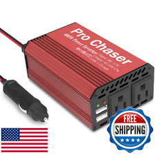 Pro Chaser 400W 800W Peak Power Inverter 12V DC to 110V AC Car w/ Dual USB