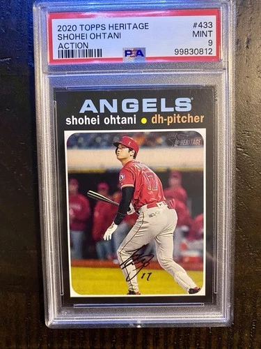 2020 Topps Heritage - Short Print Action Variation Shohei Ohtani #433 PSA 9 Mint