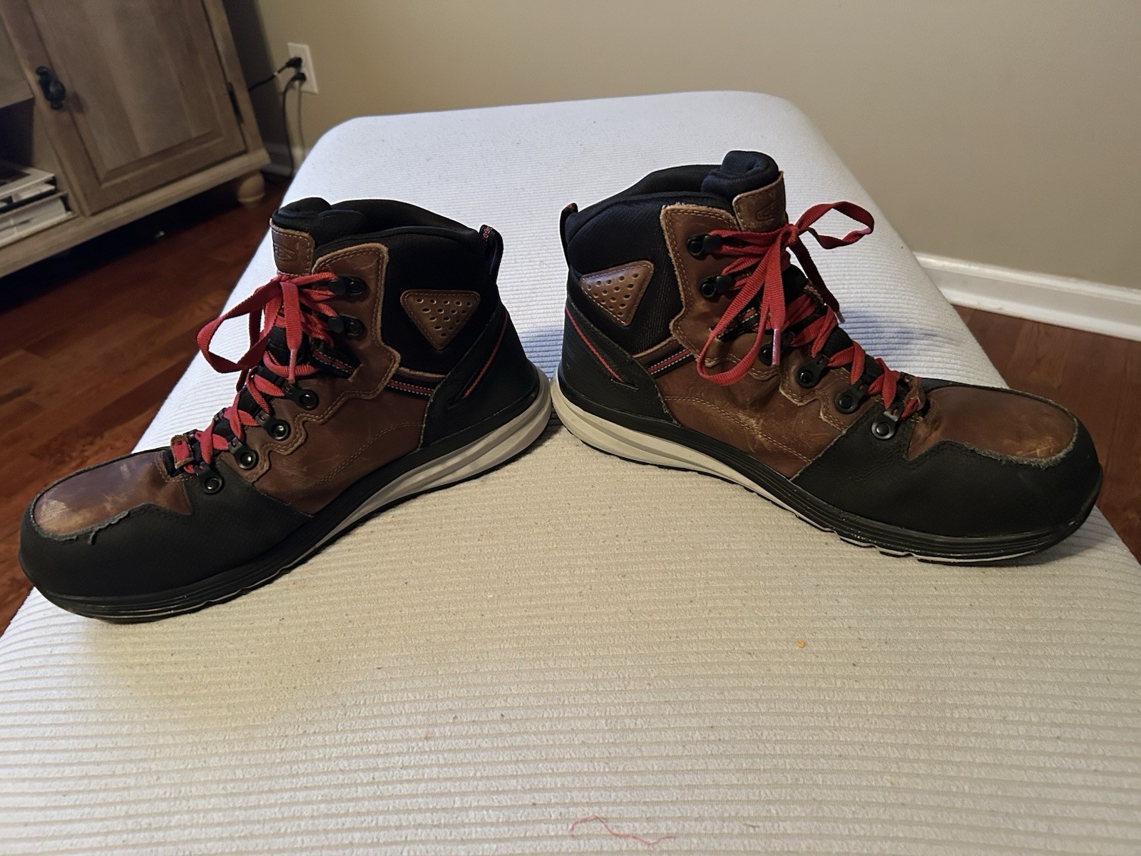 Stivali da lavoro Keen Red Hook WP punta in carbonio marroni da uomo taglia 14 EE (larghi)