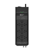 NEW Commercial Electric 15 ft. 12-Outlet Surge Protector Braided Cord in Black