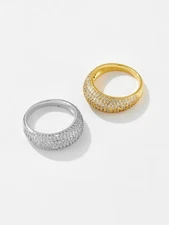 Sterling Silver Ring Thin Dome Prong Set Animal Shape Adjustable Women Jewelry