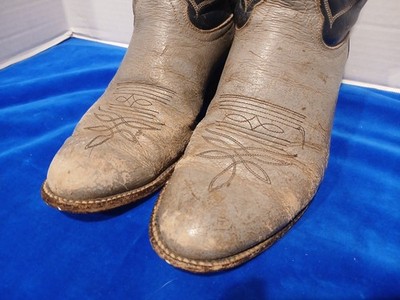 Men's Tony Lama 2 Tone Leather Cowboy Western Boots - Size 9 D
