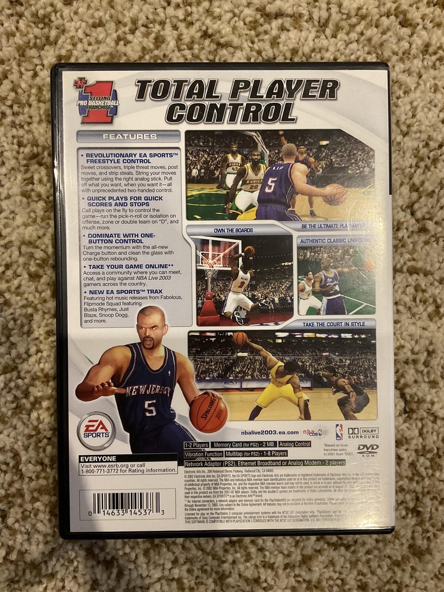 NBA Live 2003 Sony Playstation 2 PS2 Game Complete With Manual