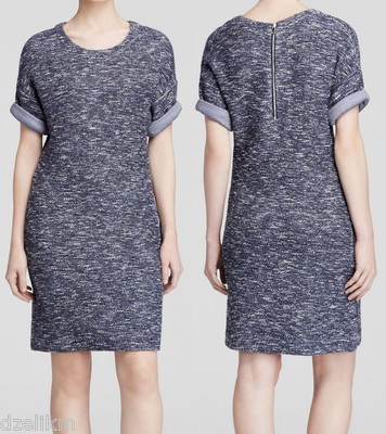 NWT $275 Vince Indigo Marled Knit Cotton Blend Sweater Shift Dress Size XS | eBay NWT $275 Vince Indigo Marled Knit Cotton Blend Sweater Shift Dress Size XS | eBay
