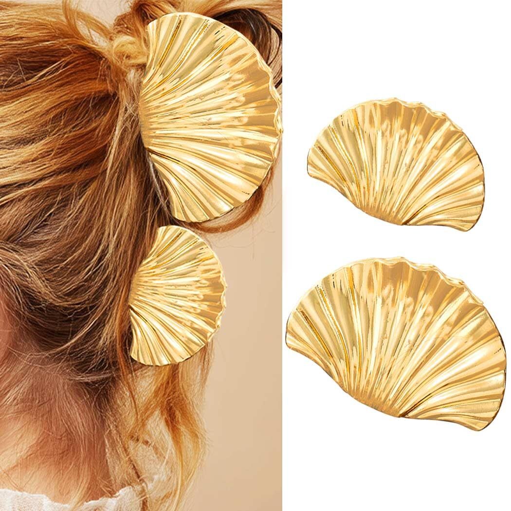 Shell Claw Clips Gold Metal Hair Clips Seashell Hair Claw  display picture 3