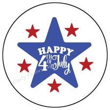 HAPPY 4TH OF JULY STAR ENVELOPE SEALS LABELS STICKERS PARTY FAVORS