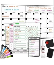 JW Crafts -Chore Chart Kit for Kids Teens & Adults -Magnetic  5 Charts Markers 