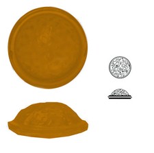 Antyczne szklane kamienie mugolskie, 1 szt., okrągłe, obrzeża ścinane, Ø ok. 20 mm, wys. ok. 8 mm