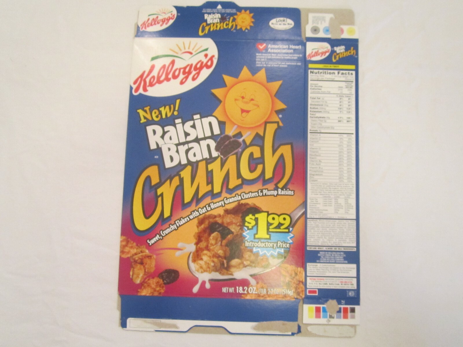 KELLOGG'S Empty Cereal Box 1999 NEW! RAISIN BRAN CRUNCH [Z201c10] eBay