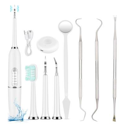 Electric Ultrasonic Dental Calculus Tooth Cleaner Scaler Plaque Remover Kit wsx