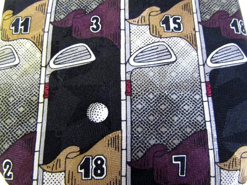 Corbata para hombre Platinum Studio 100 % seda corbata gráfica palos de golf - Imagen 6 de 6