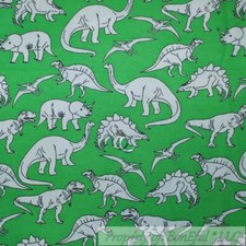 BonEful Fabric FQ Flannel Quilt Green White Scenic Dinosaur Kid Boy Nursery Sale