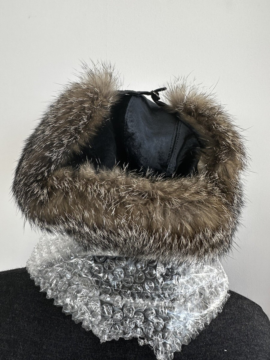 Brunello Cucinelli Fur Fox blue velvet Aviator Hat sz S NWT  display picture 1