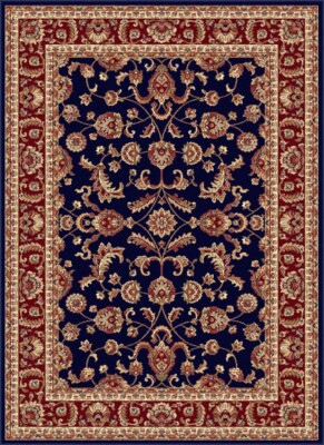 Blue Leaves Bordered Oriental Area Rug Oriental Scrolls Vines Persien Carpet