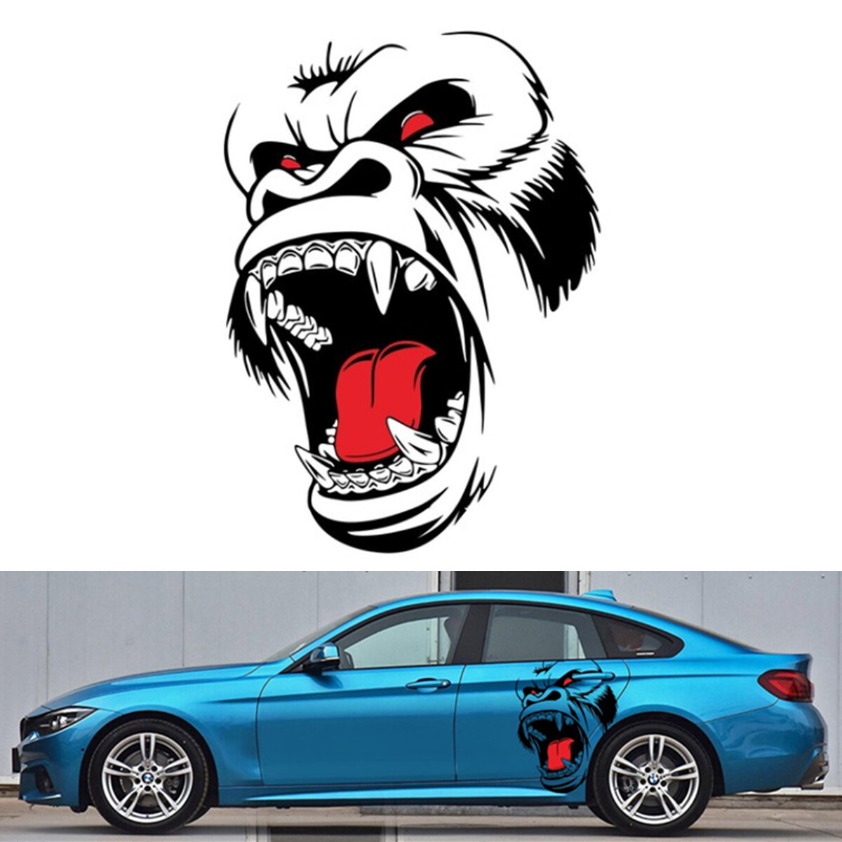Vinyl Decal Sticker Horror Ape Totem Decor For Car Truck Body Door Hood Fender
