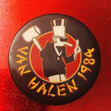 Van Halen 1984 pin vintage 80s Rock band pin pinback button badge Pin VTG 1980s