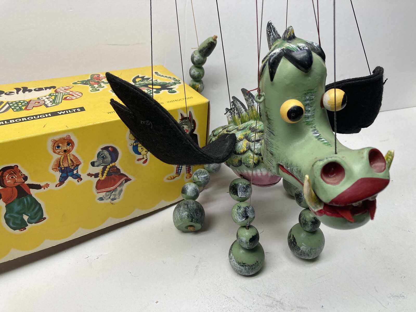 Vintage 1960's Pelham Wood String Puppet Mother Dragon in