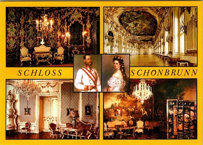 Continental Postcard Scholls Schonbrunn 4 Views Vienna Wien Kaiser Franz Josef