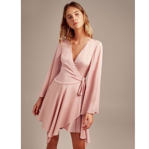 Keepsake Oceans Long Sleeve Wrap Dress 