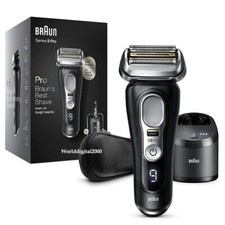 Braun 9460CC Series 9 Pro Wet Dry Shaver CleanCharge Station Travel Case -Black-