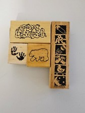 Baby Themed Wood Mount Rubber Stamps, Lot of 4