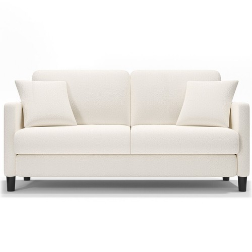 Sofa 2/3 Sitzer Werkzeugfreier Aufbau Couch Teddy Fleece Loungesofa Ganzholz NEU - Bild 52 von 101