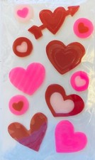 Pink Red Hearts Valentine's Day Window Gel Clings Teacher Supply Decorations