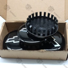 4 Pieces 3.25" Wheel Center Hub Caps Black Bowtie For Suburban Silverado Tahoe