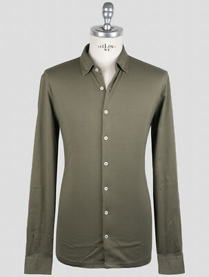 NEW GRAN SASSO GREEN COTTON SHIRT EU 54 - US 44 - XL G3S98