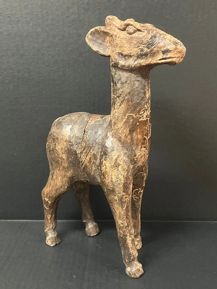 CARVED WOOD PAPER MACHE MOLD/SCULPTURE OF DEER  #T126 - Image 3 of 4