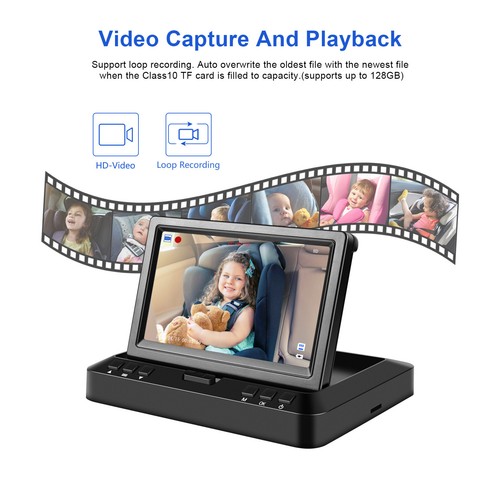 4.3"Car Mirror Back Seat Night Vision Camera Baby Monitor with Car DVR Dash Cam - Bild 5 von 13