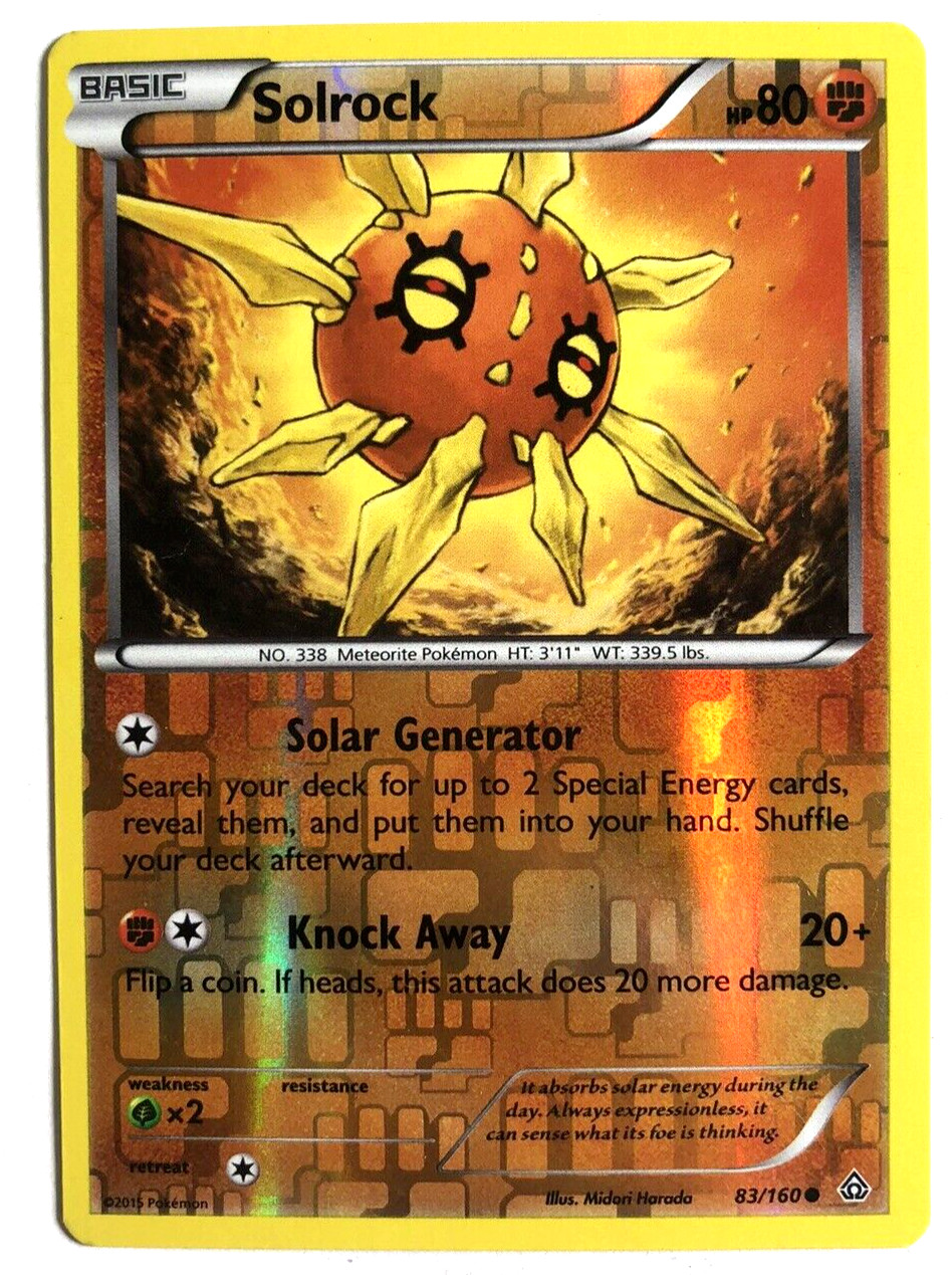 Solrock REVERSE HOLO 83/160 XY Primal Clash Pokemon NEAR MINT NM