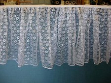 King size Bedskirt Dust Ruffle- Lace -3 drops: 14" 18" 21" Ecru or White Lace