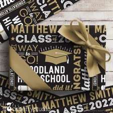 Graduation Gift Wrap Paper Personalized All About The Grad Wrapping Paper Gifts