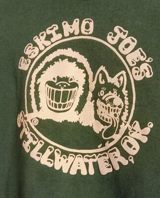 Vintage 80s Eskimo Joe's Stillwater Oklahoma Green Crewneck Sweatshirt 12/14 Kid