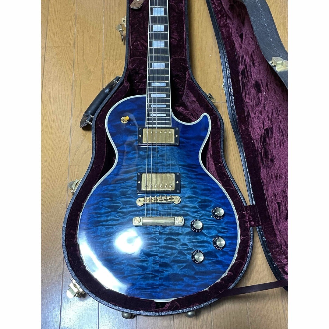 Electric Guitar Gibson Les Paul Custom Indigo Blue Quilted Electric Guitar Gibson Les Paul Custom Indigo Blue Quilted