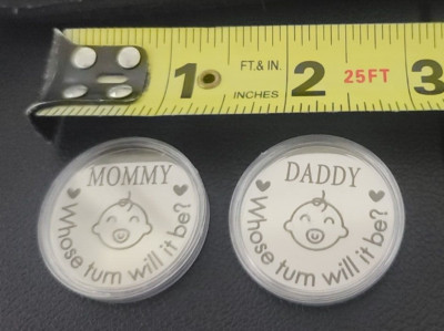 New Baby - ''Whose Turn Will It Be'' Toss Tokens (2) - NWOT
