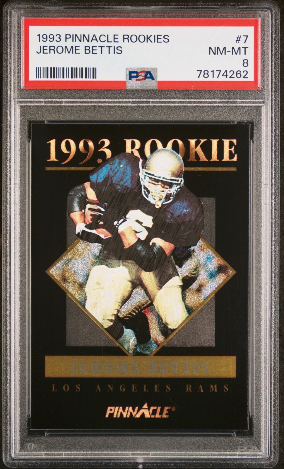 1993 Pinnacle Rookies #7 Jerome Bettis RC - PSA 8 NM-MT, Steelers HOF'r