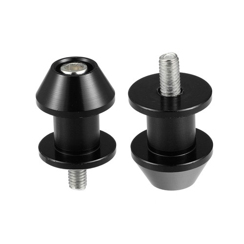 Motoforti Lot De 2 Bobines Bras Oscillant 6mm M6x1.0 – Support Moto Noir En Aluminium Alliage, Protection Et Stabilité Renforcée