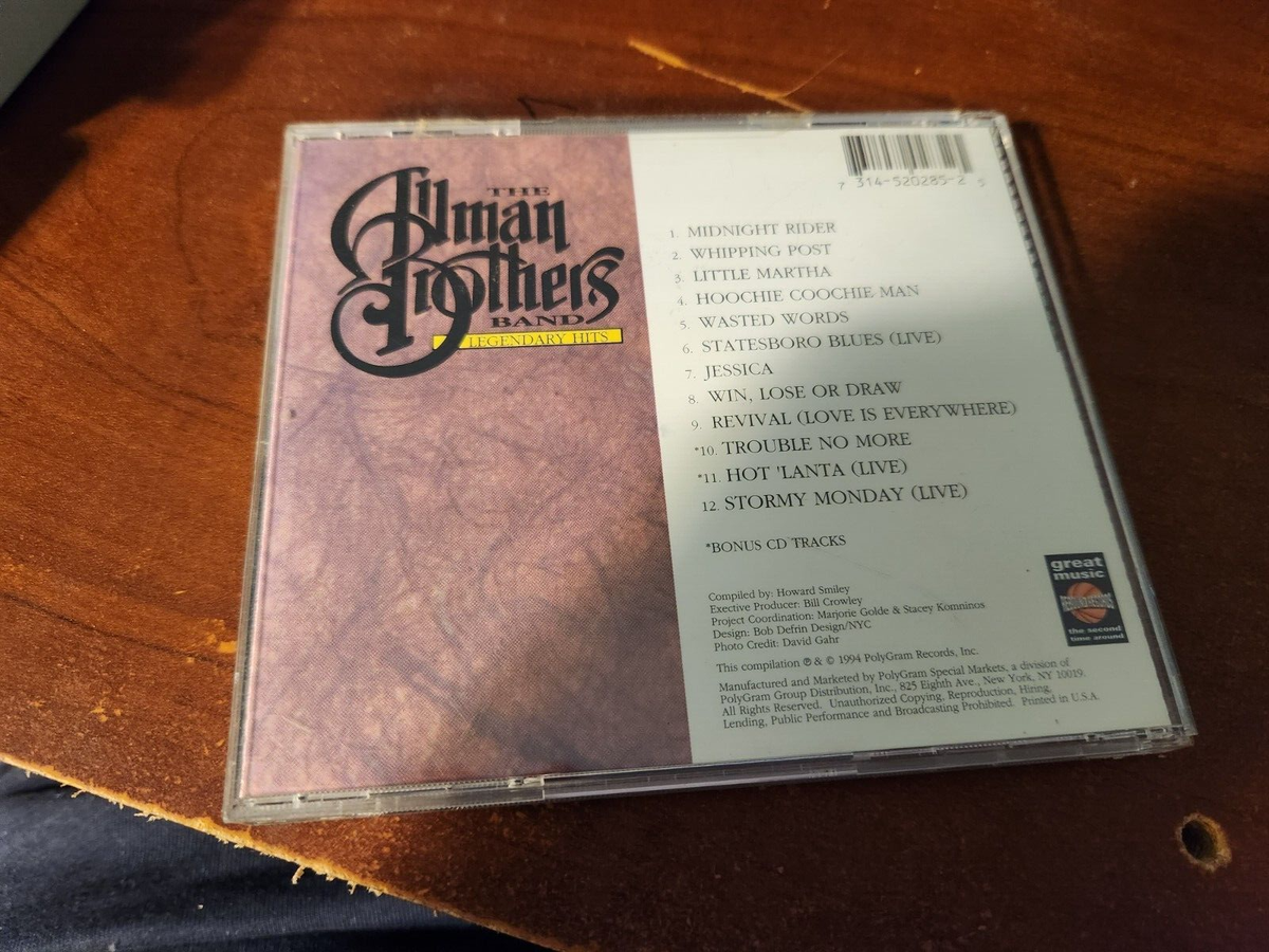 THE ALLMAN BROTHERS BAND LEGENDARY HITS CD 731452028525| eBay