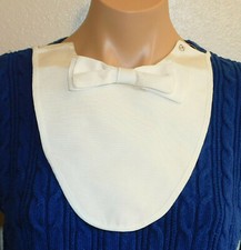 Vintage 50s-60s Ivory Faille Dickie Bib Bow Tie Girls