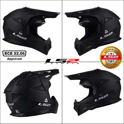 LS2 MX708 Fast 2 ECE 22.06 Motocross Motorradhelm massiv matt schwarz