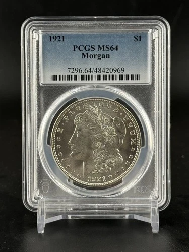 1921 P Morgan Silver Dollar PCGS Graded Mint State 64  Silver $1 US Coin MS64
