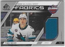 2023-24 SP GAME USED TIMO MEIER #GS-8 GLOBAL SERIES FABRICS JERSEY CARD