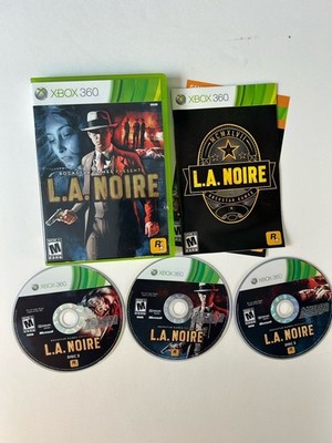 LA Noire Microsoft Xbox 360 Complete with manual 3 disc set Tested