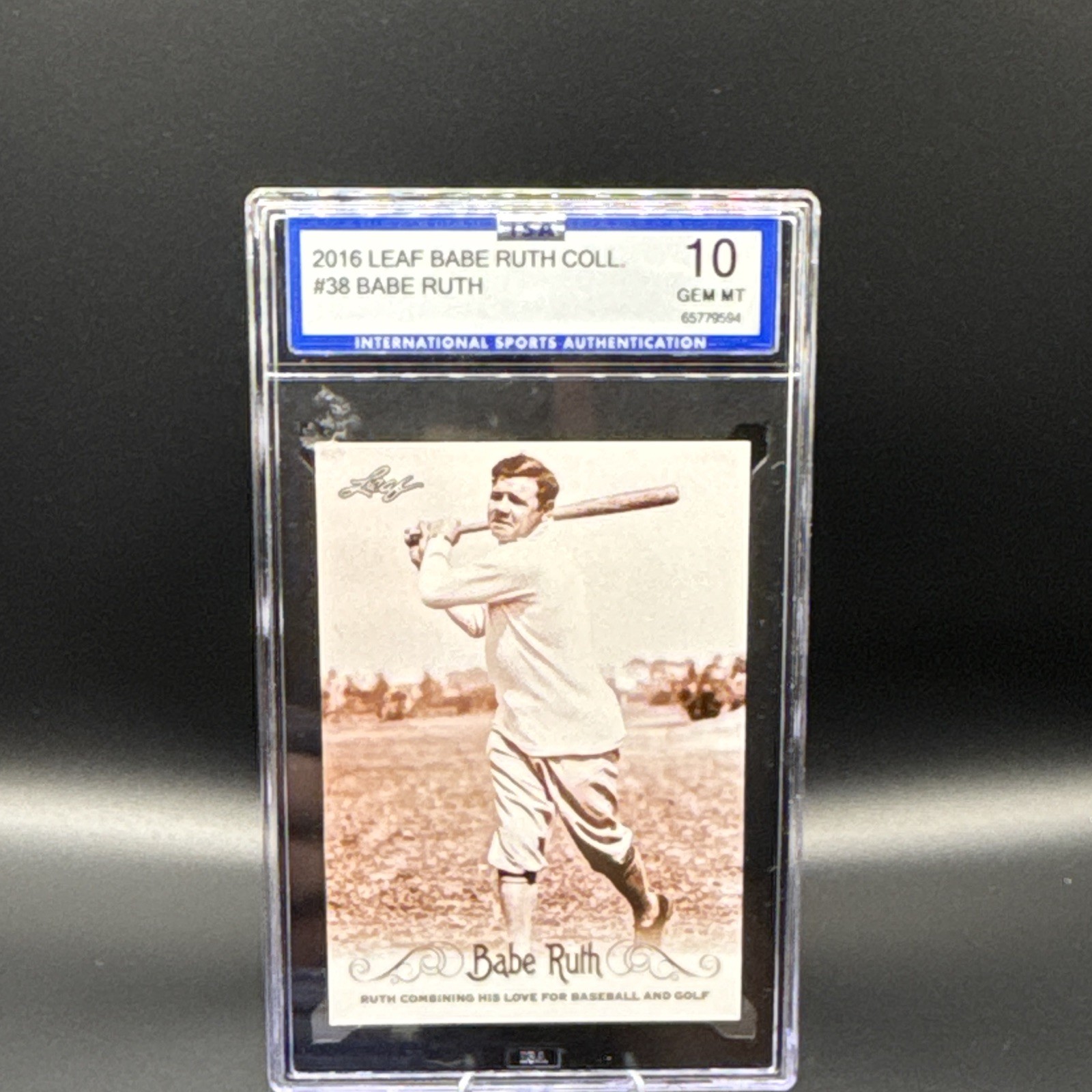 Leaf 2016 Babe Ruth Collection Babe Ruth New York Yankees #38 ISA Graded