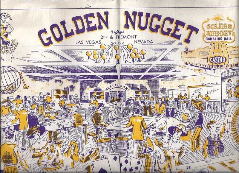 Golden Nugget Gambling Hall -  Souvenir Paper Place Mat,  Las Vegas, Nevada