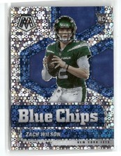 2021 Panini Mosaic #2 Zach Wilson Blue Chips No Huddle Silver New York Jets