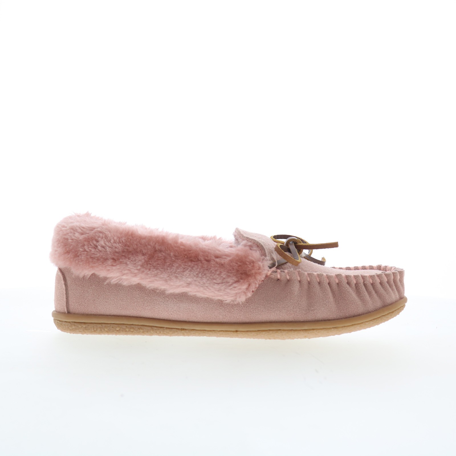 Minnetonka Camp Collar Moc 40798 Womens Pink Suede Moccasin Slippers Shoes 8 9590₽